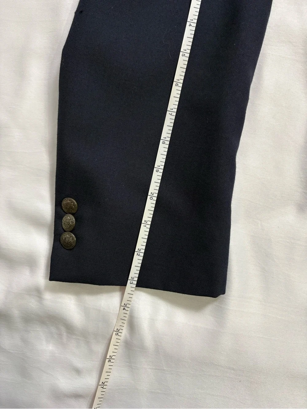 Vintage Oscar De La Renta Double-Breasted Men's Suit Blazer Size 46 Navy Blue